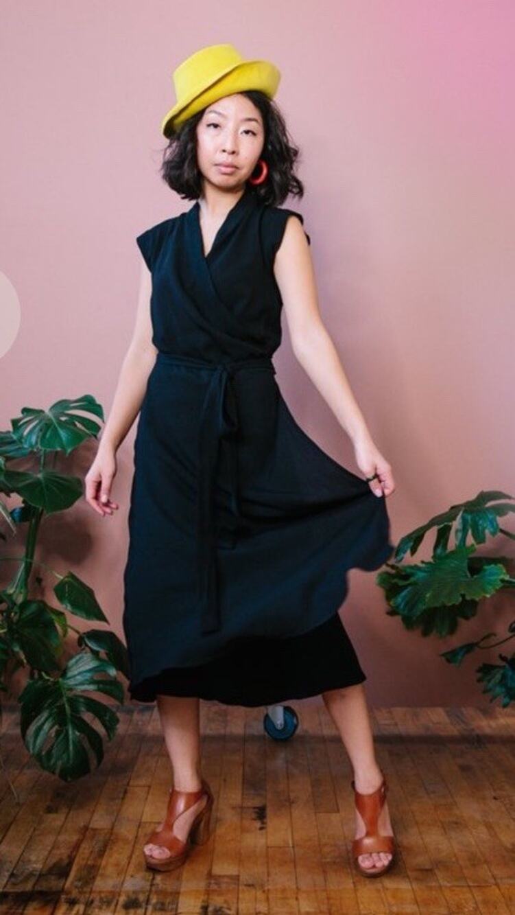 Altar Houseline NWT Women’s Short Sleeve Cotton Wrap Dress Size S Black P9